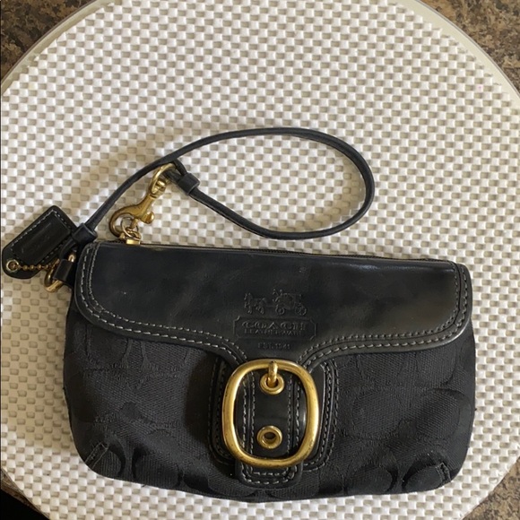 Coach Handbags - Coach Bleecker Leather Flap Wristlet